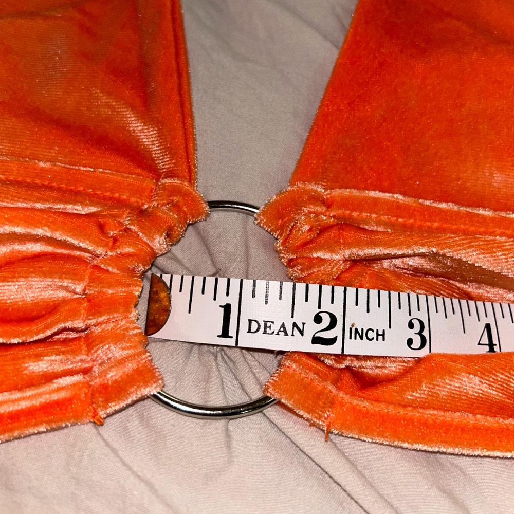 Velour Bright Orange Halter Top - Picture 6 of 8